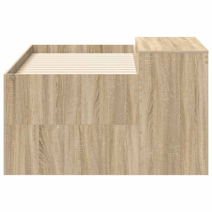 Kids'High Bed Frame with Desk Sonoma Oak 80 x 160 cm