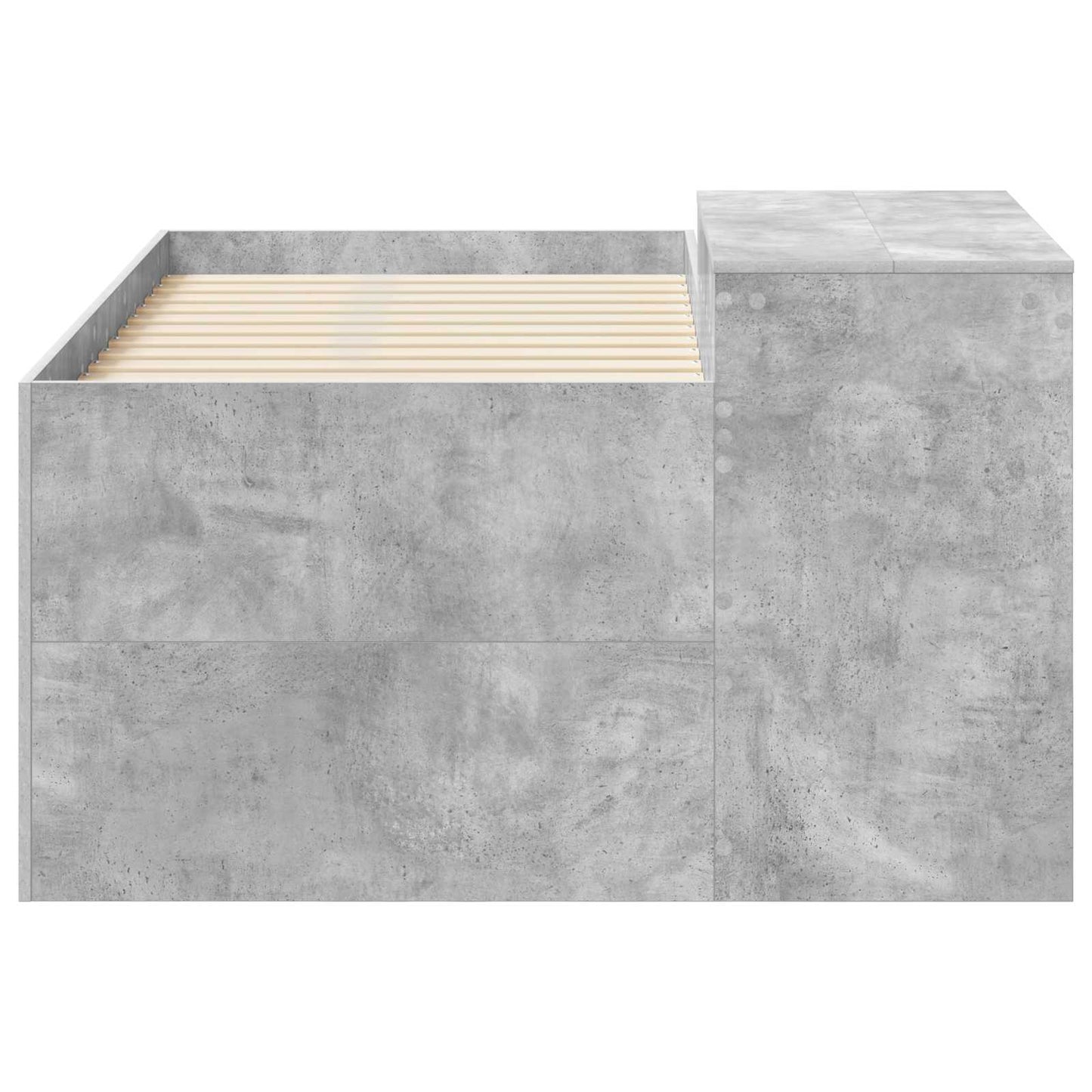 Kids'High Bed Frame with Desk Concrete Grey 80 x 160 cm