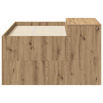 Kids'High Bed Frame with Desk Artisan Oak Engineered Wood