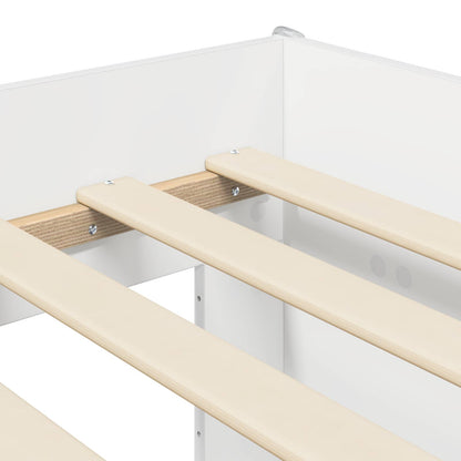 Kids'High Bed Frame with Desk White Engineered Wood