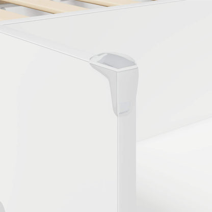 Kids'High Bed Frame with Desk White Engineered Wood