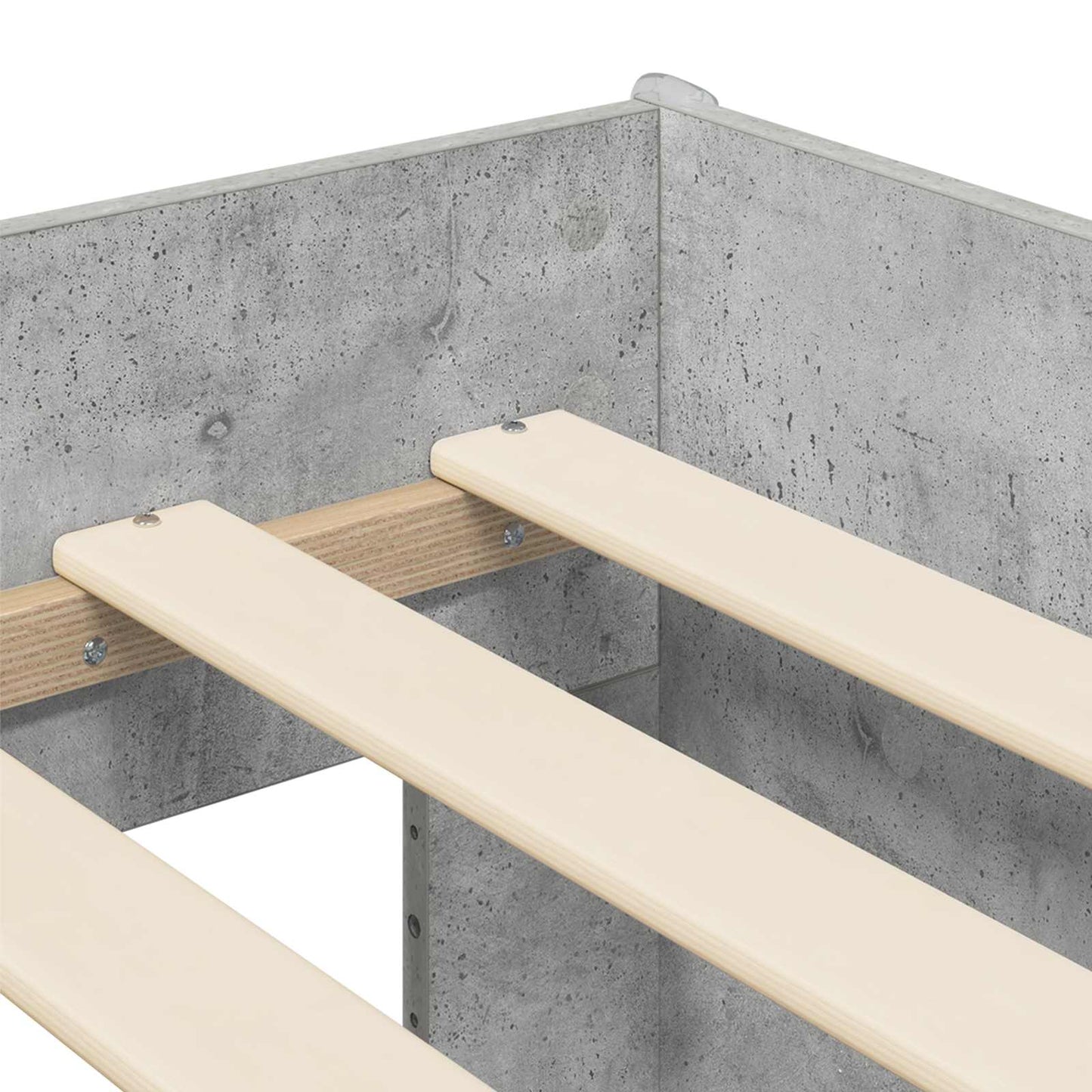 Kids'High Bed Frame with Desk Concrete Grey Engineered Wood