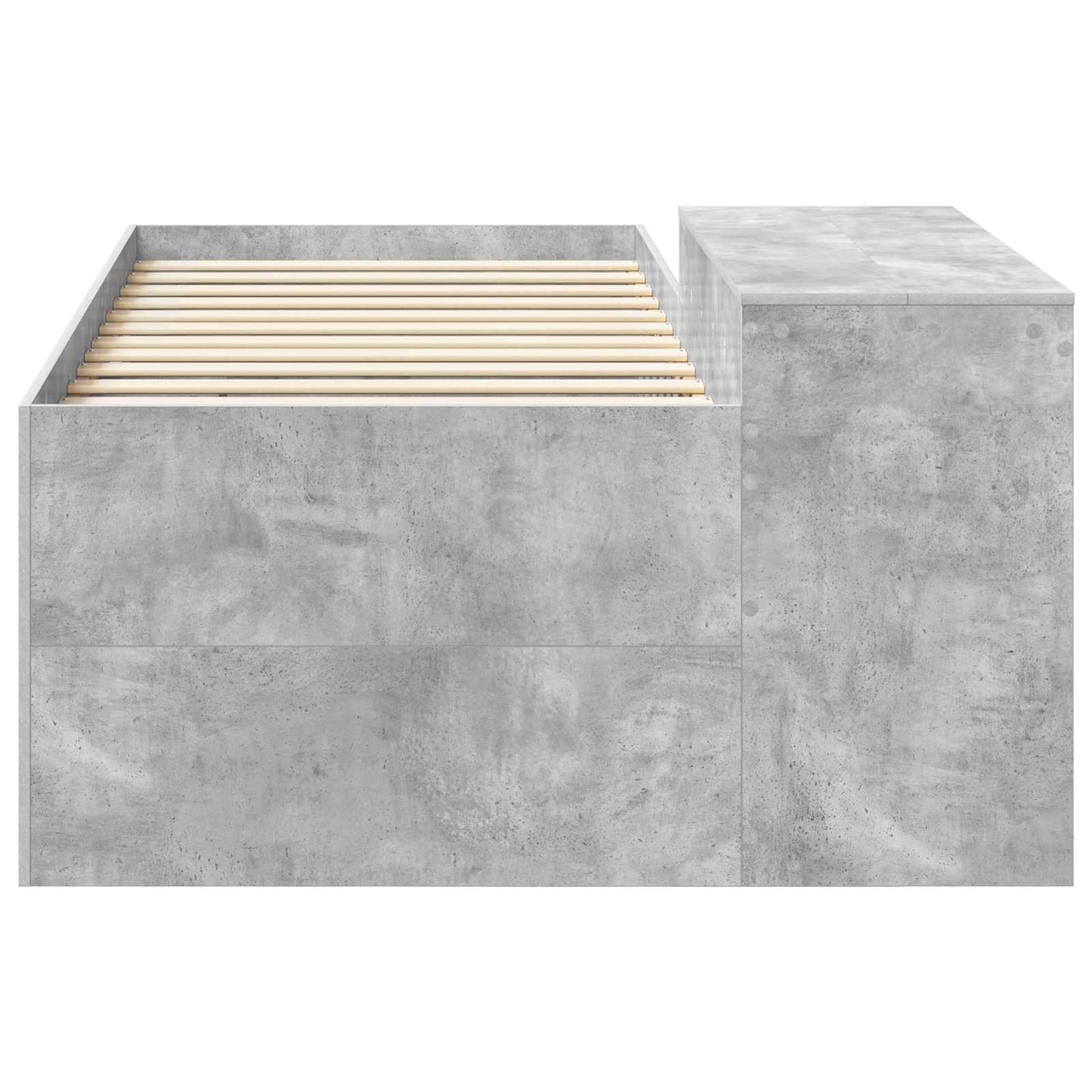 Kids'High Bed Frame with Desk Concrete Grey Engineered Wood