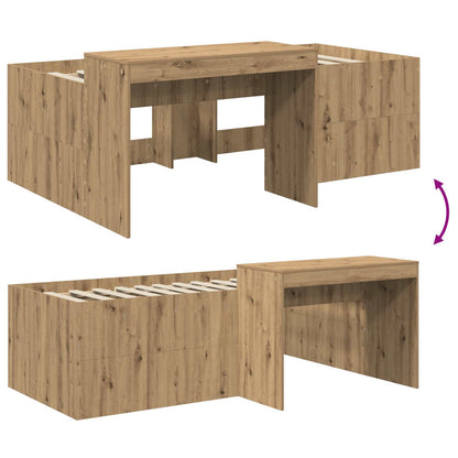 Kids'High Bed Frame with Desk Artisan Oak Engineered Wood