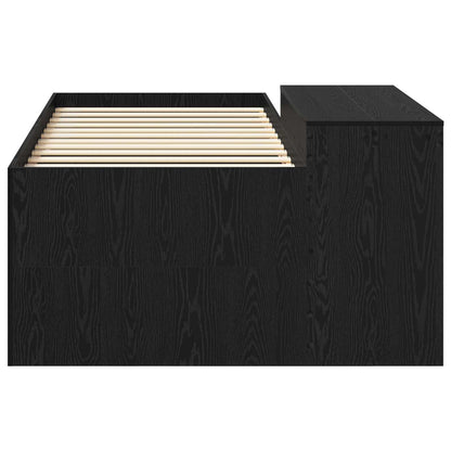 Kids'High Bed Frame with Desk Black 75 x 190 cm