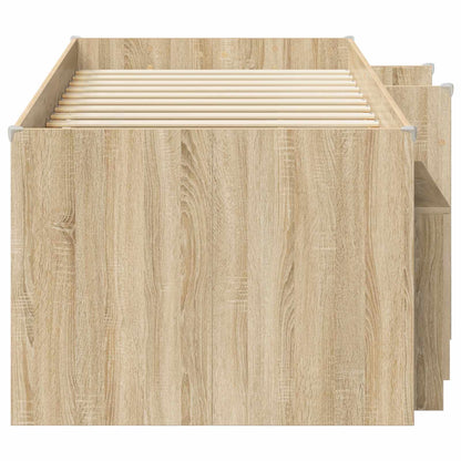 Loft Bed Frame with Cabinet 3 pcs Sonoma Oak Engineered Wood