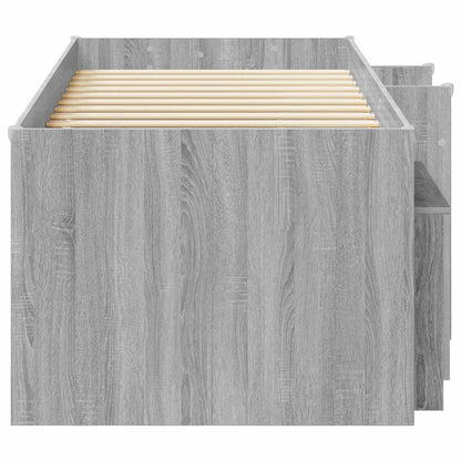 Loft Bed Frame with Cabinet 3 pcs Grey Sonoma Engineered Wood