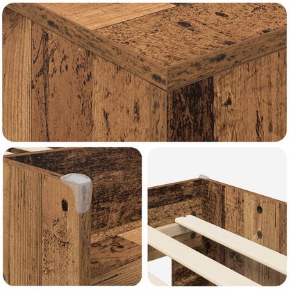 Loft Bed Frame with Cabinet 3 pcs Old Wood Engineered Wood