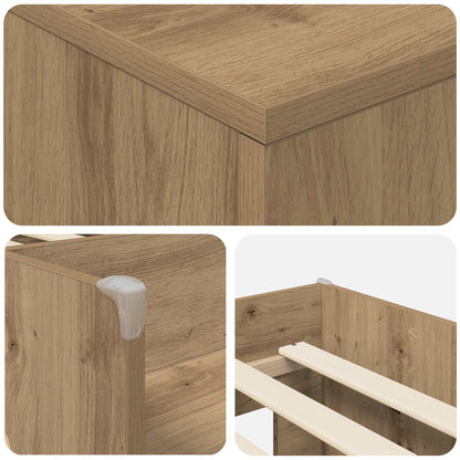 Loft Bed Frame with Cabinet 3 pcs Artisan Oak Engineered Wood