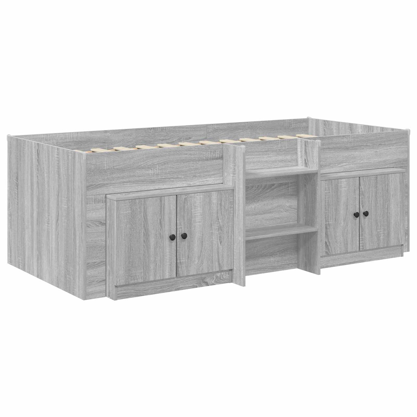 Loft Bed Frame with Cabinet 3 pcs Grey Sonoma Engineered Wood