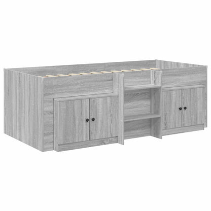 Loft Bed Frame with Cabinet 3 pcs Grey Sonoma Engineered Wood
