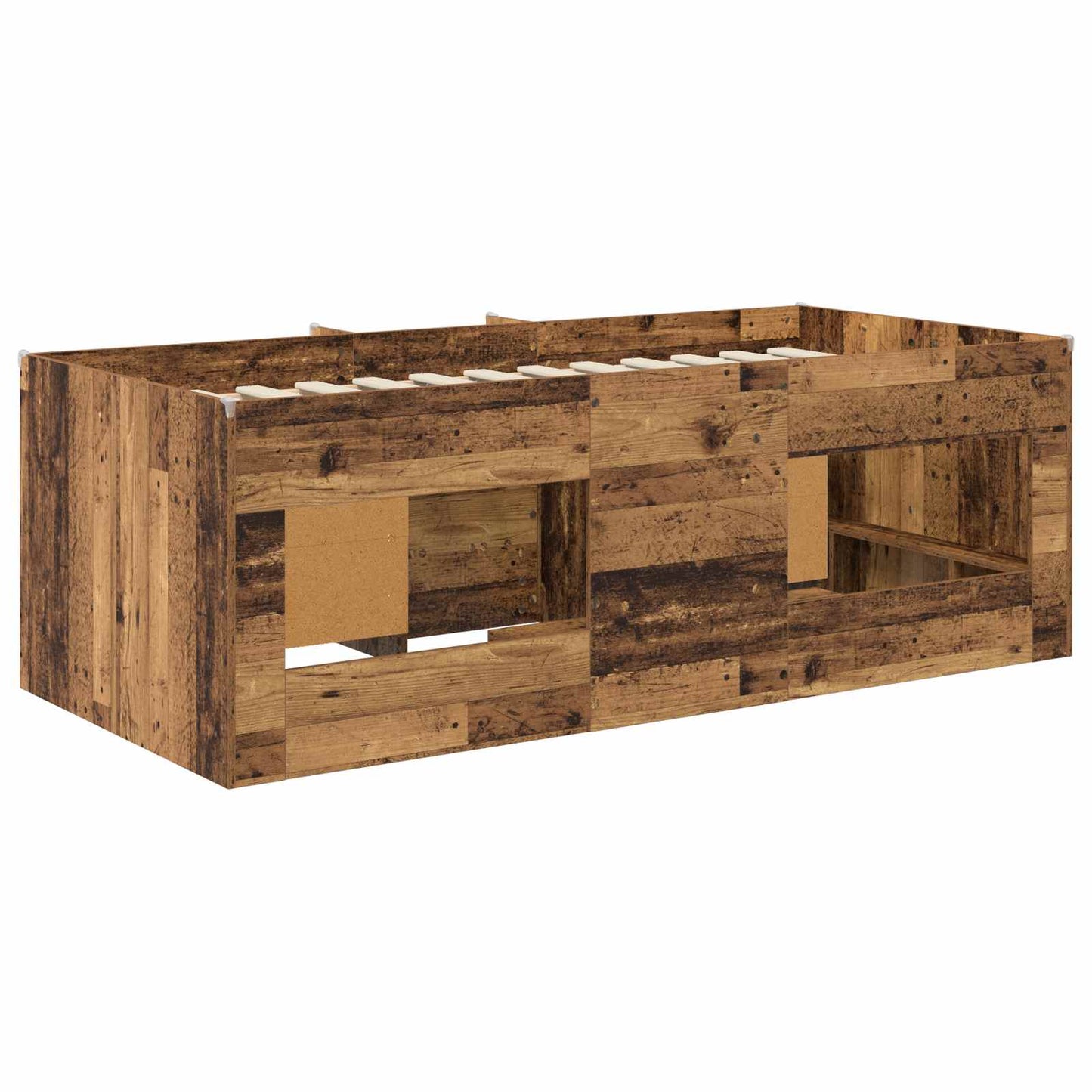 Loft Bed Frame with Cabinet 3 pcs Old Wood Engineered Wood