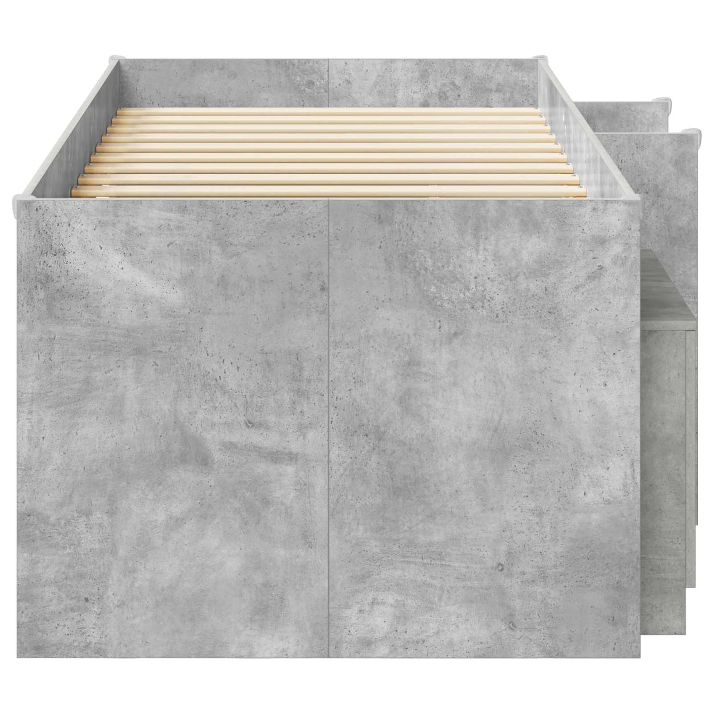 Loft Bed Frame with Cabinet 3 pcs Concrete Grey Engineered Wood