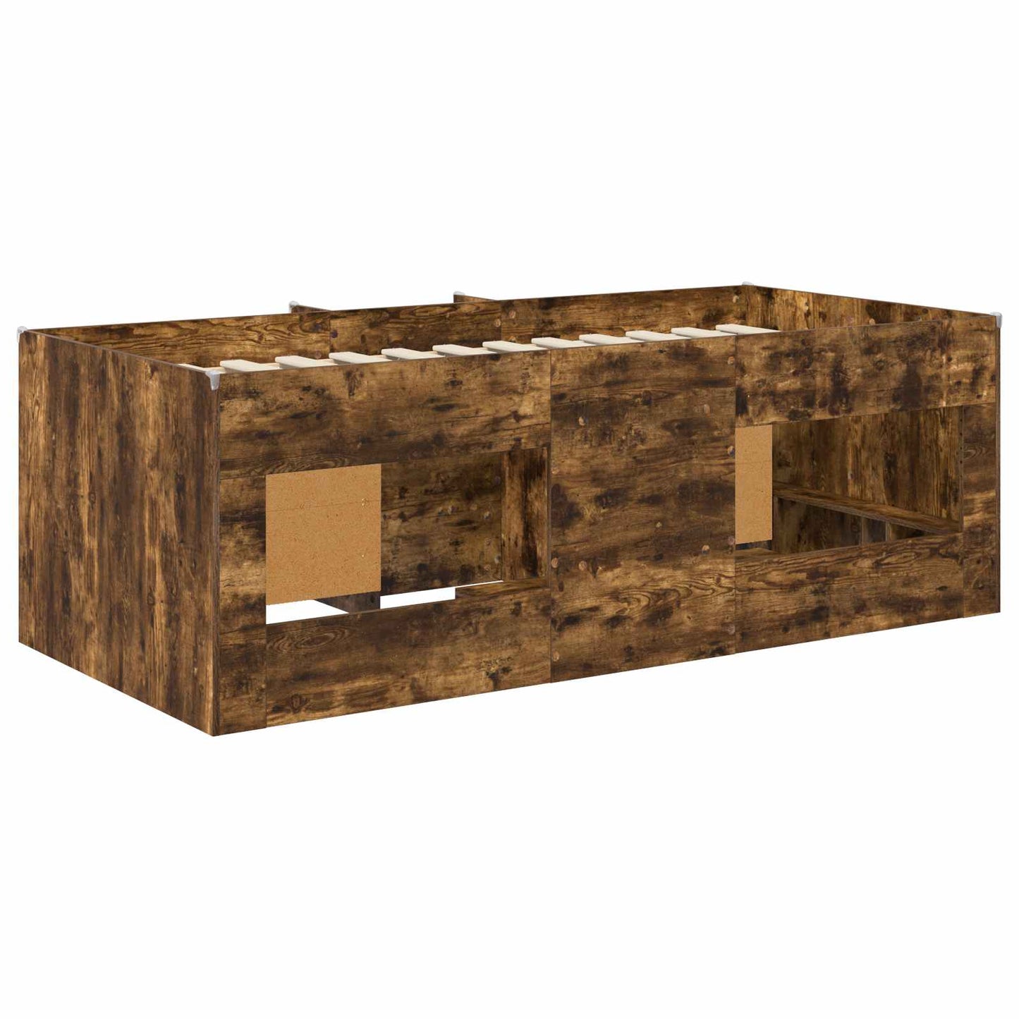 Loft Bed Frame with Cabinet 3 pcs Smoked Oak Engineered Wood
