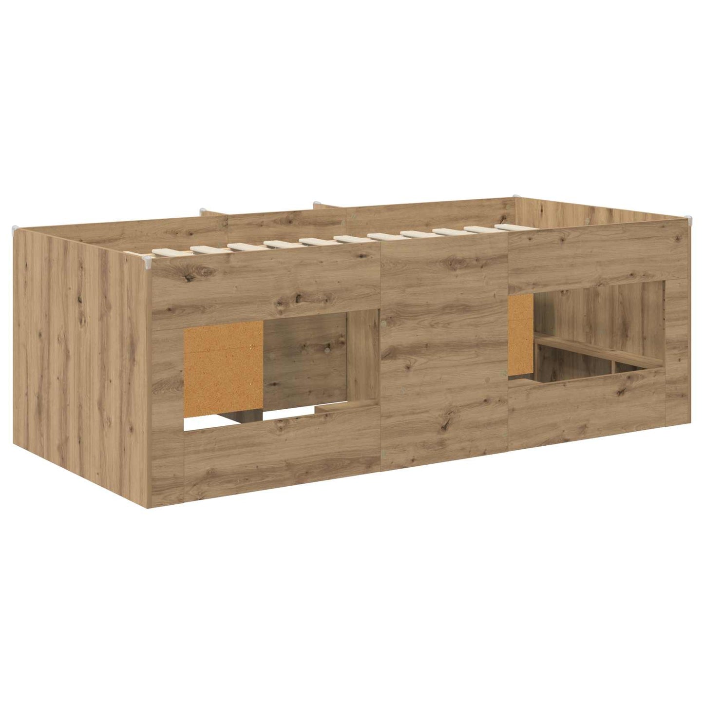 Loft Bed Frame with Cabinet 3 pcs Artisan Oak Engineered Wood