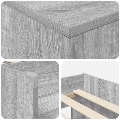 Loft Bed Frame with Cabinet 3 pcs Grey Sonoma Engineered Wood