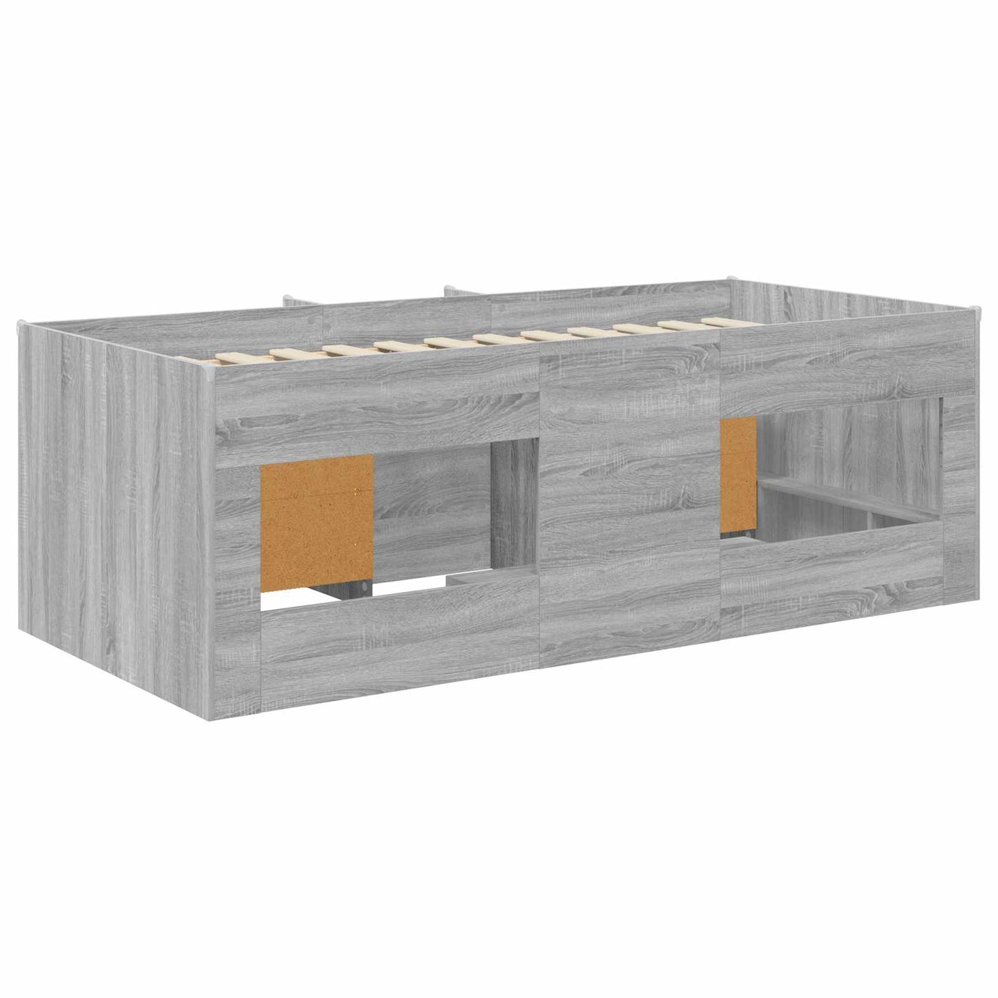 Loft Bed Frame with Cabinet 3 pcs Grey Sonoma Engineered Wood