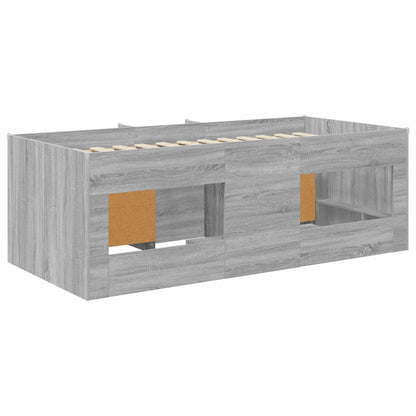 Loft Bed Frame with Cabinet 3 pcs Grey Sonoma Engineered Wood