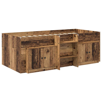 Loft Bed Frame with Cabinet 3 pcs Old Wood Engineered Wood