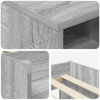 Loft Bed Frame with Cabinet 3 pcs Grey Sonoma Engineered Wood