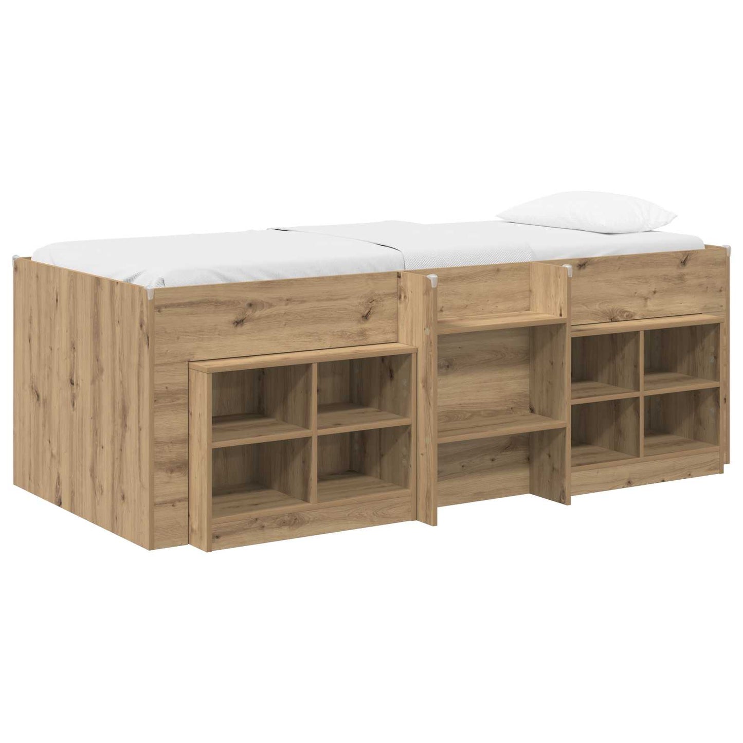 Loft Bed Frame with Cabinet 3 pcs Artisan Oak Engineered Wood