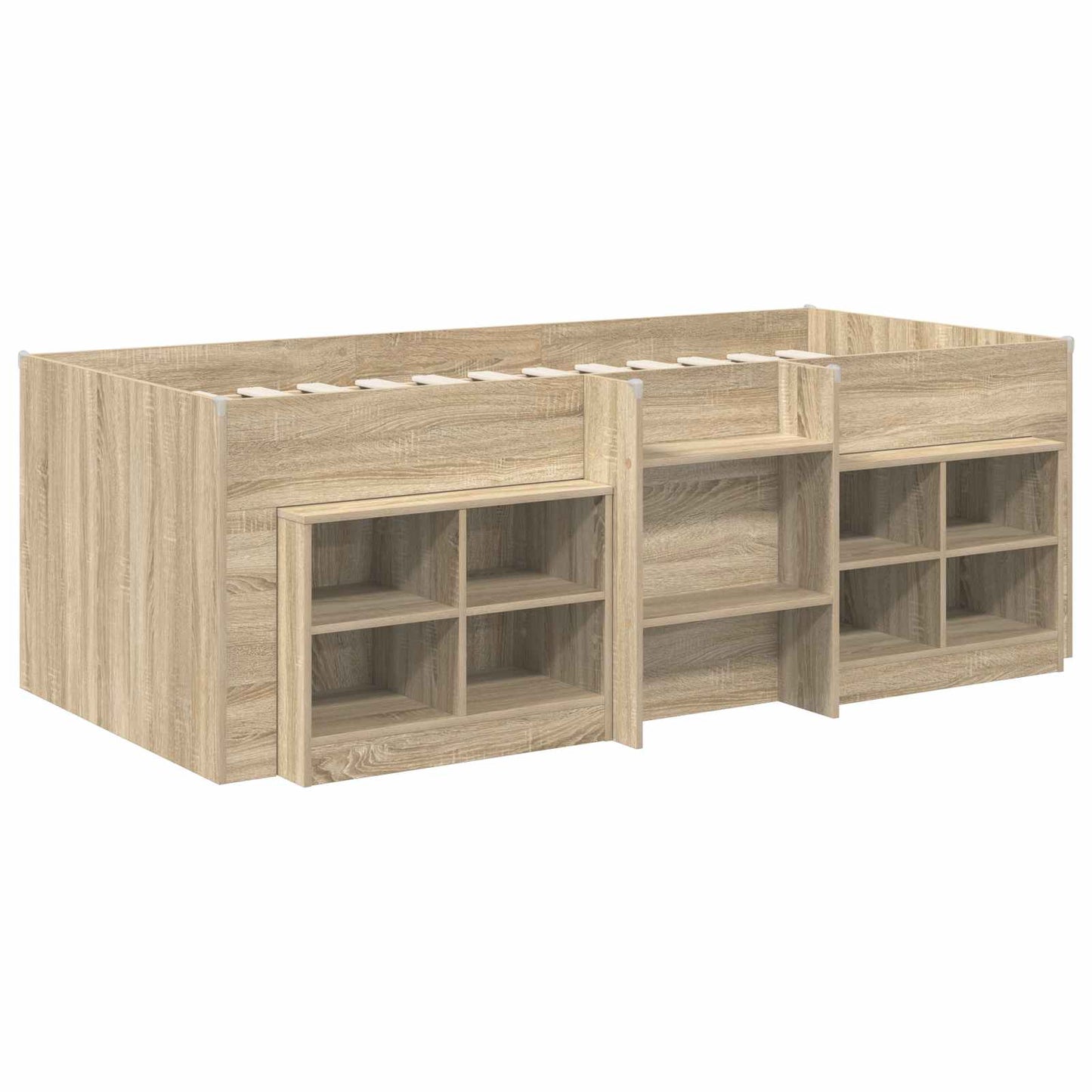 Loft Bed Frame with Cabinet 3 pcs Sonoma Oak Engineered Wood