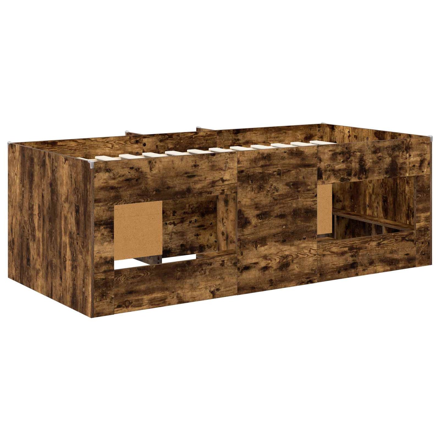Loft Bed Frame with Cabinet 3 pcs Smoked Oak Engineered Wood