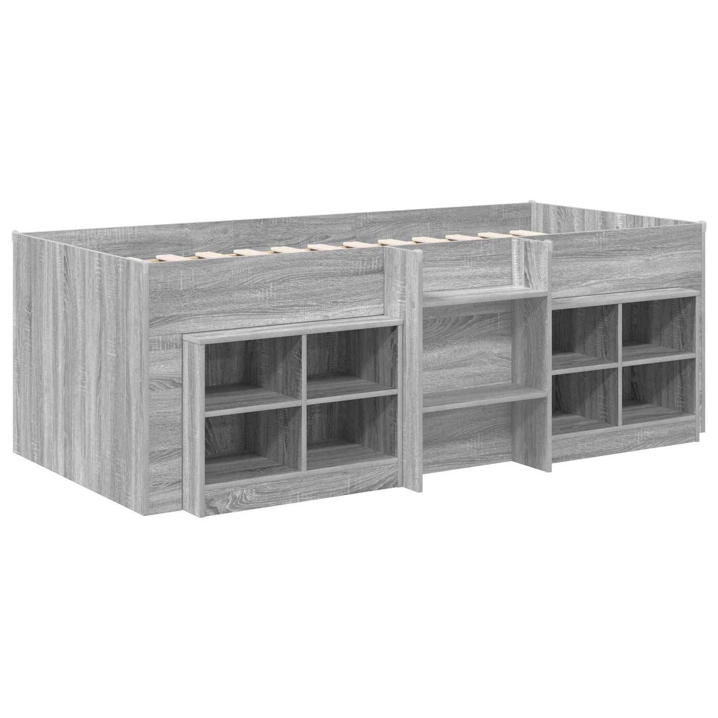 Loft Bed Frame with Cabinet 3 pcs Grey Sonoma Engineered Wood