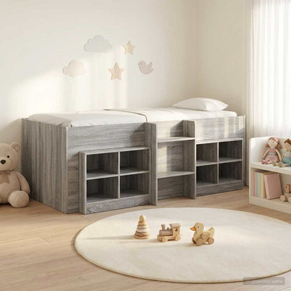 Loft Bed Frame with Cabinet 3 pcs Grey Sonoma Engineered Wood