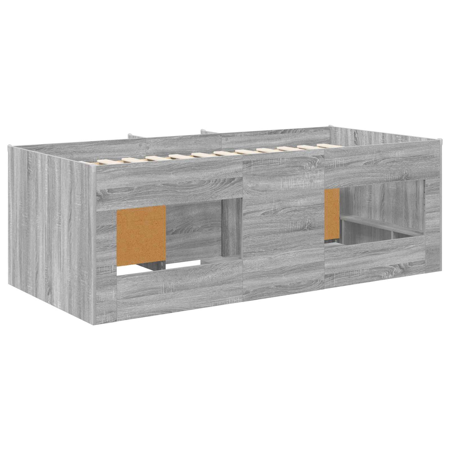 Loft Bed Frame with Cabinet 3 pcs Grey Sonoma Engineered Wood