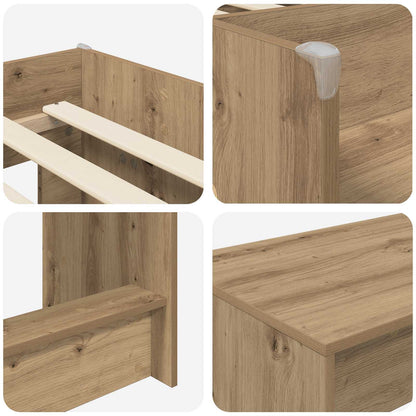 Kids'High Bed Frame with Desk 2 pcs Artisan Oak