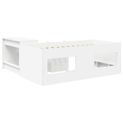 Kids'High Bed Frame with Desk White 98.5 x 200 cm