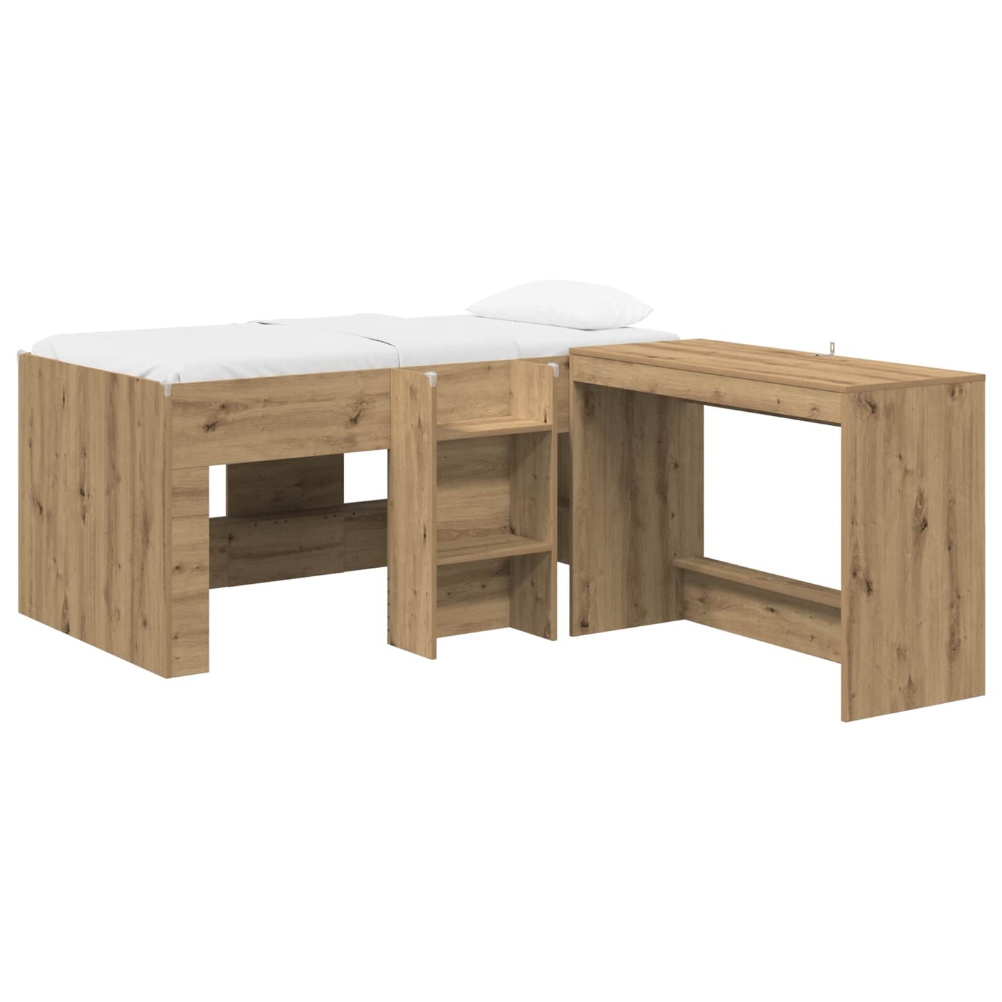 Kids'High Bed Frame with Desk 2 pcs Artisan Oak