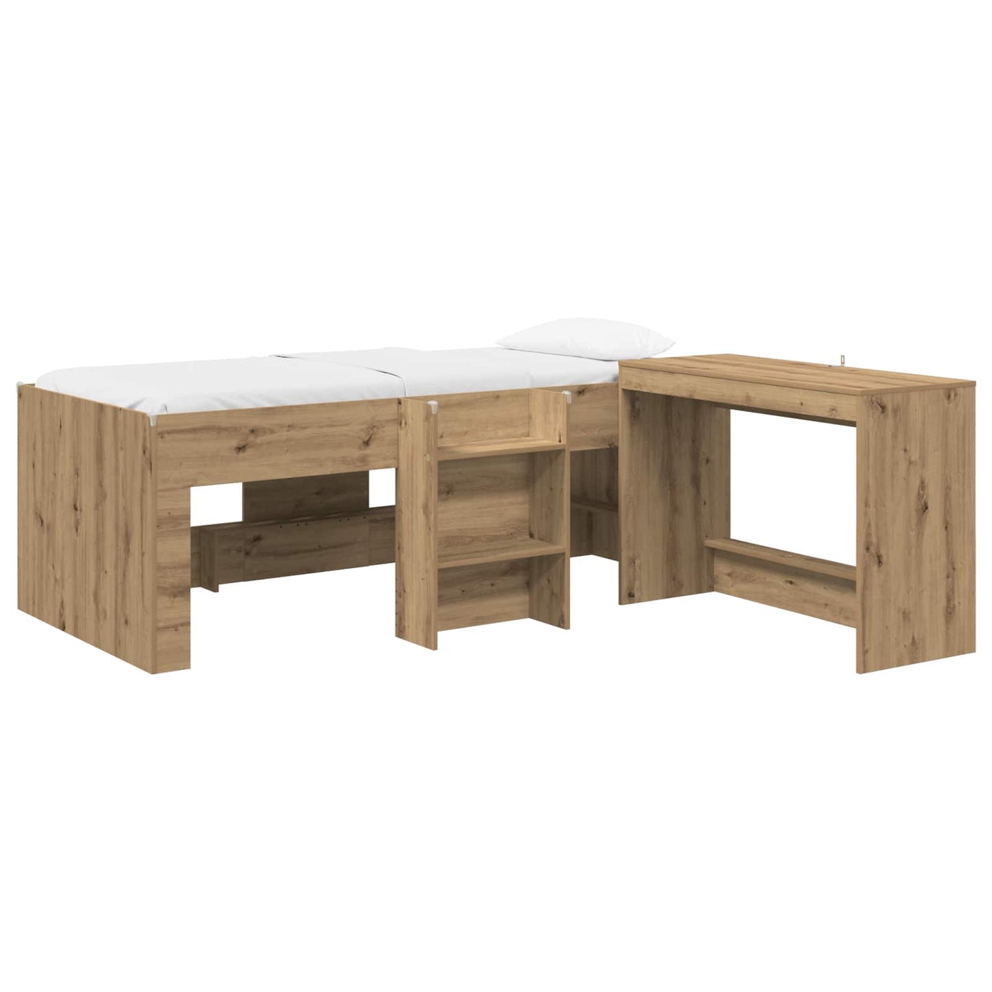 Kids'High Bed Frame with Desk 2 pcs Artisan Oak