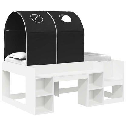 Bed with Tunnel 3 pcs White and Black Engineered Wood