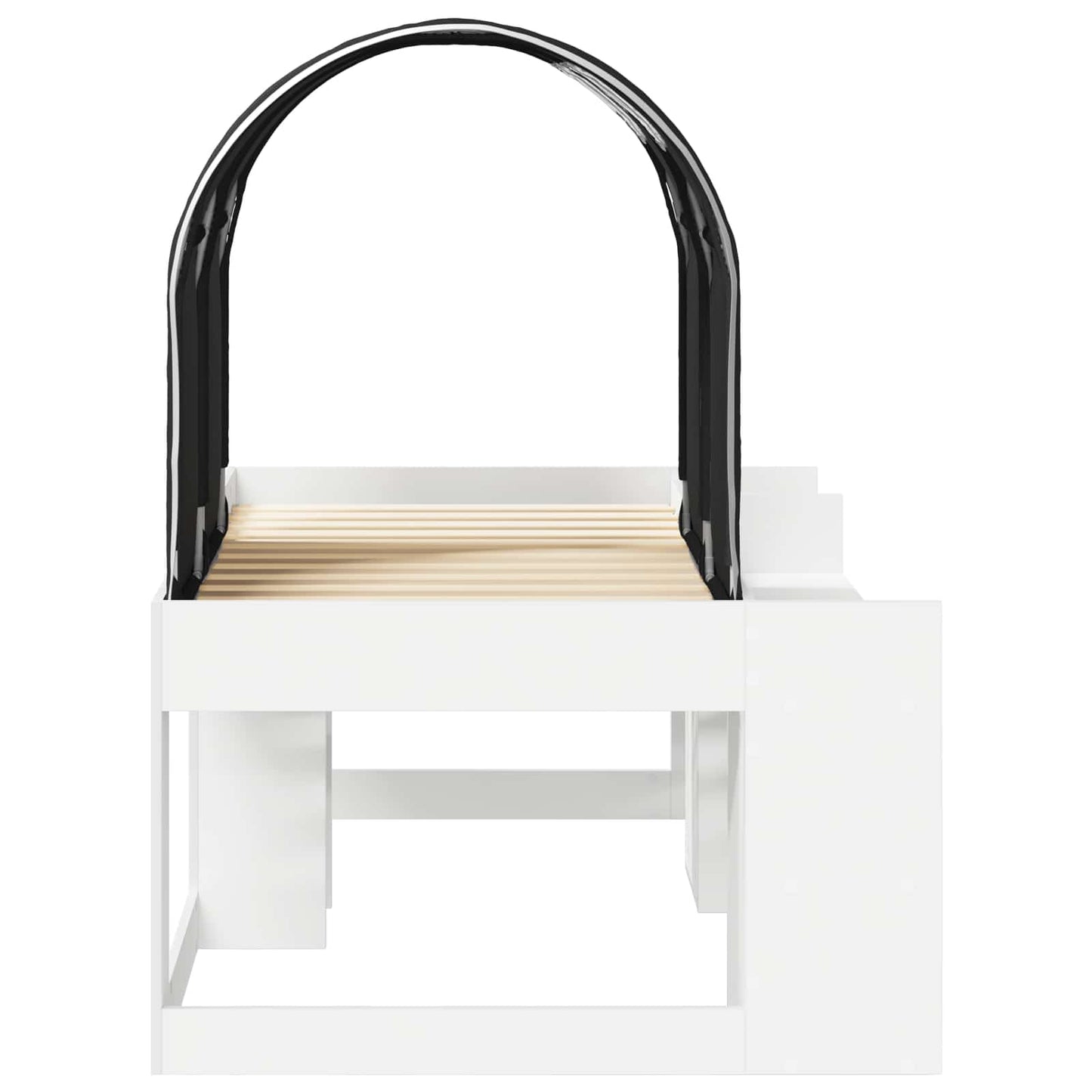 Bed with Tunnel 3 pcs White and Black Engineered Wood
