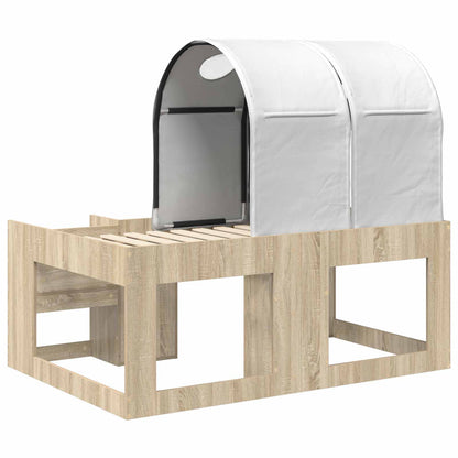 Bed with Tunnel 3 pcs Sonoma Oak and White Engineered Wood