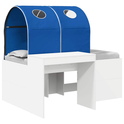 Bed with Tunnel 3 pcs White and Blue Engineered Wood