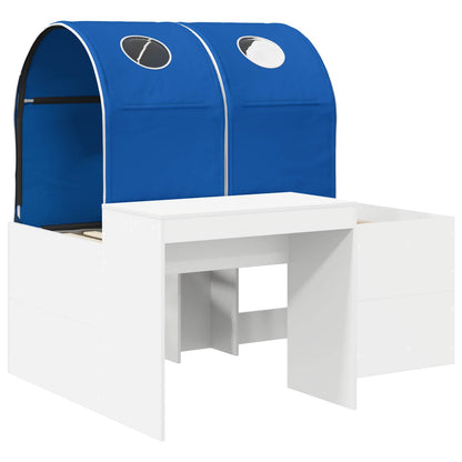 Bed with Tunnel 3 pcs White and Blue Engineered Wood