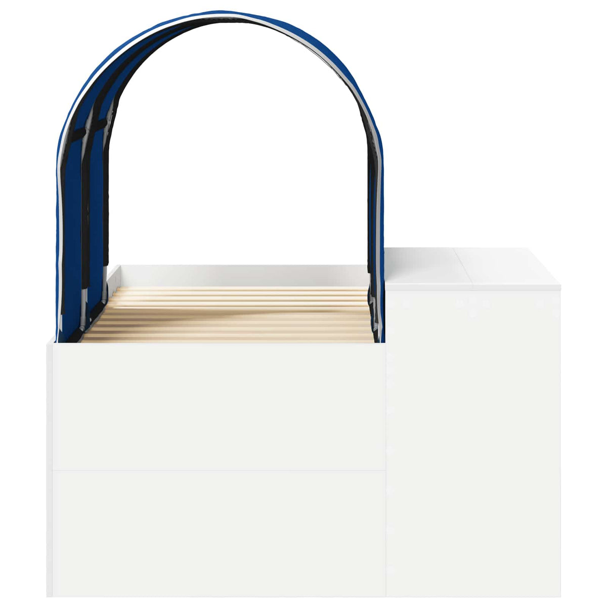 Bed with Tunnel 3 pcs White and Blue Engineered Wood