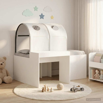 Bed with Tunnel 3 pcs White Engineered Wood