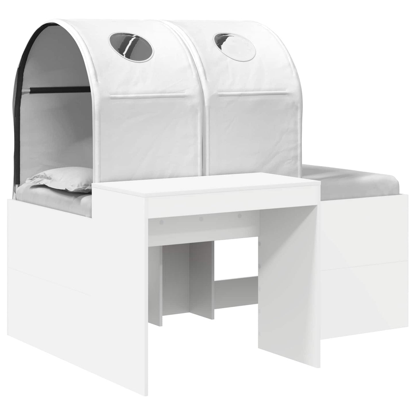 Bed with Tunnel 3 pcs White Engineered Wood