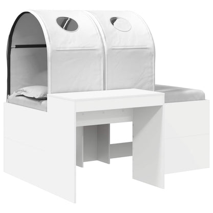Bed with Tunnel 3 pcs White Engineered Wood