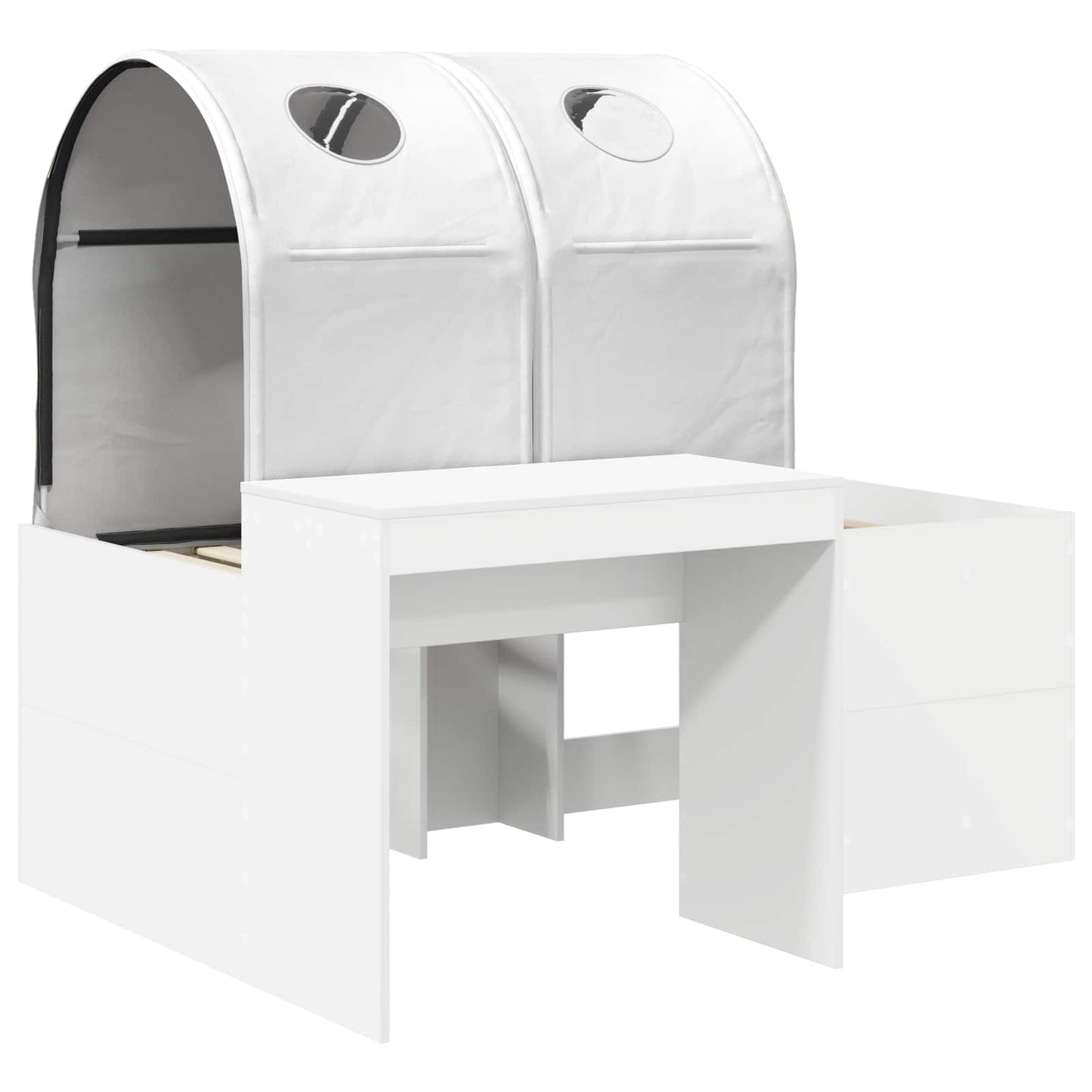 Bed with Tunnel 3 pcs White Engineered Wood
