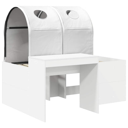 Bed with Tunnel 3 pcs White Engineered Wood