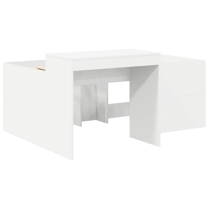 Bed with Tunnel 3 pcs White Engineered Wood