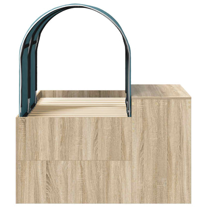 Bed with Tunnel 3 pcs Sonoma Oak and Light Blue Engineered Wood