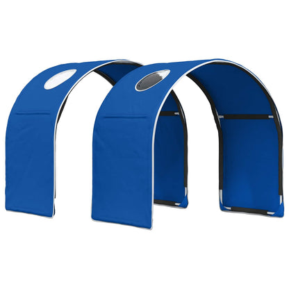 Bed with Tunnel 3 pcs Sonoma Oak and Blue Engineered Wood