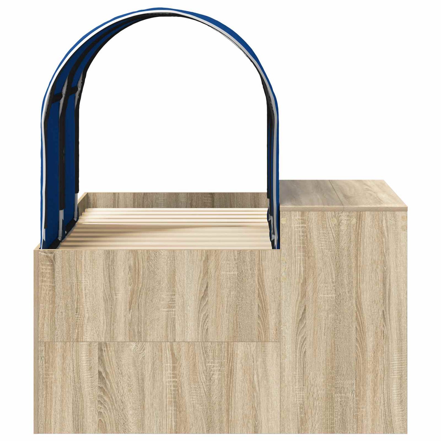 Bed with Tunnel 3 pcs Sonoma Oak and Blue Engineered Wood