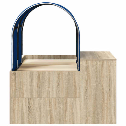 Bed with Tunnel 3 pcs Sonoma Oak and Blue Engineered Wood